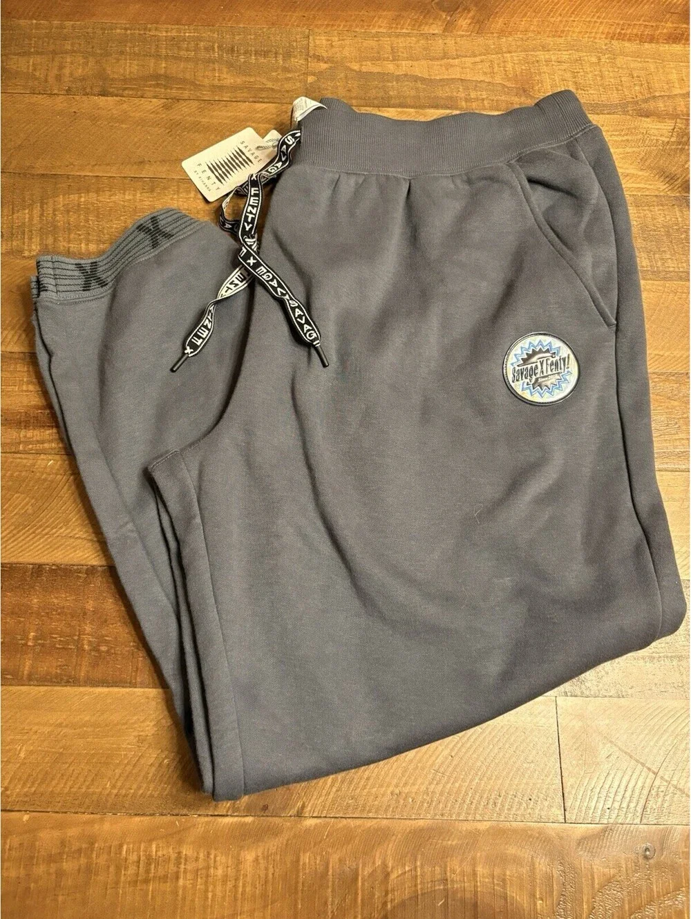 Savage x Fenty By Rihanna Holograph Logo Jogger Sweatpants Men's Size 2XL Gray